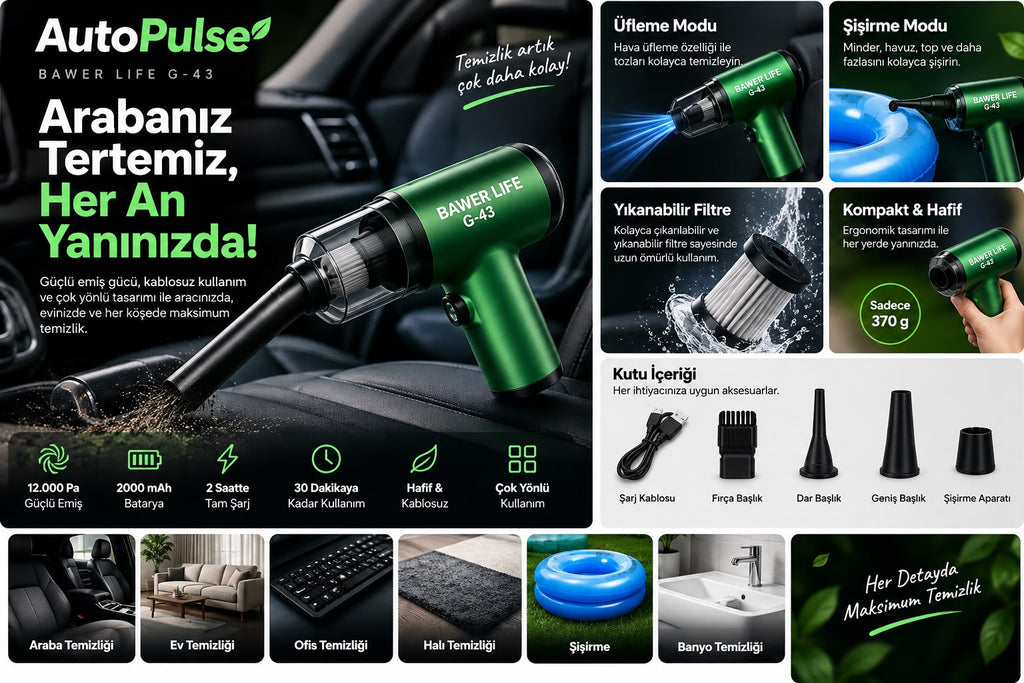 BAWER LIFR G-43 Şarzlı Araç Süpürgesi - AutoPulse'm