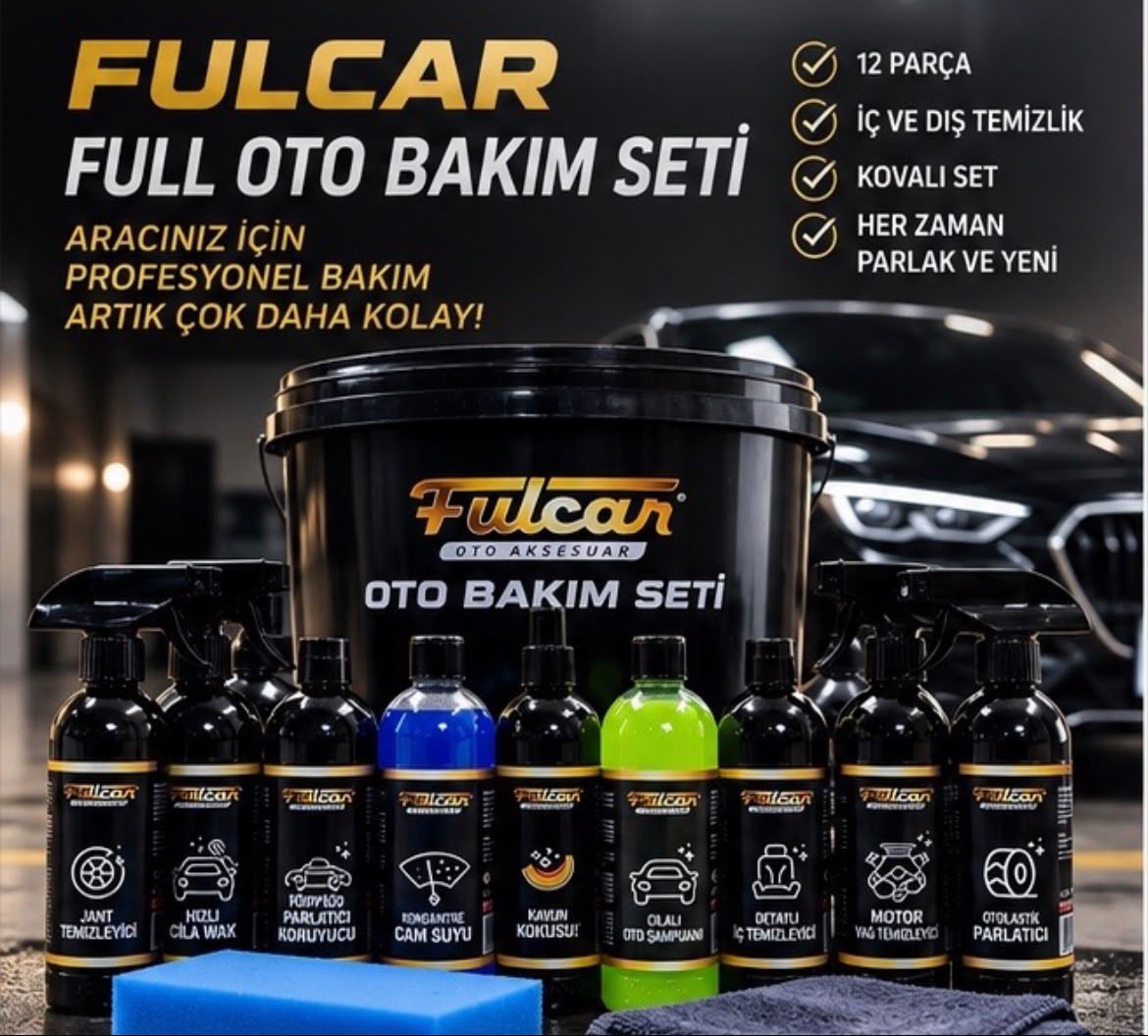 Fulcar Full 12 Parça Oto Bakım ve Temizlik Seti